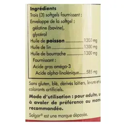 Solgar Omega 3-6-9 poisson lin bourrache 60 Softgels