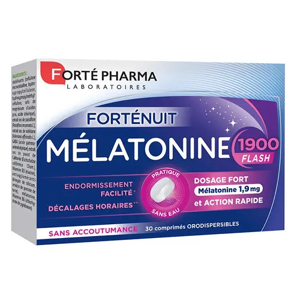 Forté Pharma Mélatonine 1900 Flash Sommeil Endormissement facilité 30 comprimés