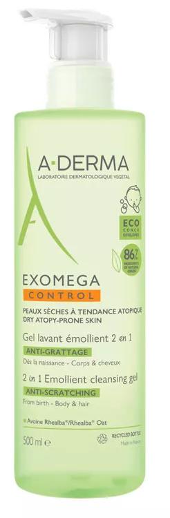A-Derma Exomega Weichmachendes Reinigungsgel für Körper und Haare 500 ml