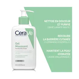 CeraVe Nettoyants Gel Moussant Peaux Normales à Grasses 473ml