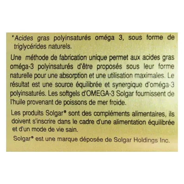 Solgar Omega 3 30 gélules