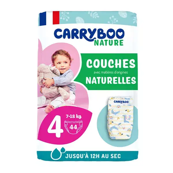 Carryboo Nature Pañales Naturales y Repollo Talla 4 (7-18kg), x 44