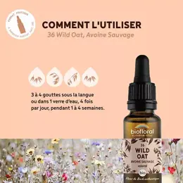 Biofloral Fleur De Bach 36 Wild Oat Avoine Sauvage Compte Gouttes Bio 20ml