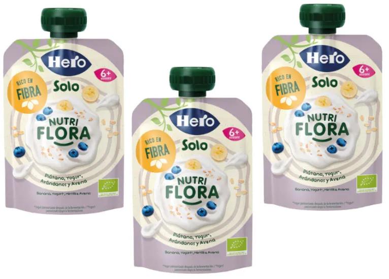 Hero Solo Sachet Banane, Myrtille et Yaourt +6m 3x100 gr