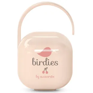 Suavinex Birdies Pacifier Holder with Flexible Handle, Pink