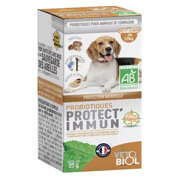 Vetobiol Probiotiques Protect'Immun Perros Pequeños Bio 25g