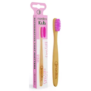 Nordics Pink Bamboo Kinderzahnbürste