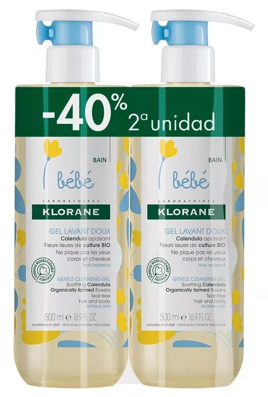 Klorane Bebé Gel Cuerpo y Cabello 2x500 ml