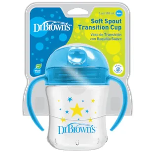 Dr Brown&#39;s Soft Spout Transition Cup Blue Stars +6m 180 ml