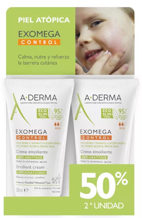 A-Derma Exomega Control Anti-Scratch Emollient Cream 2x50 ml