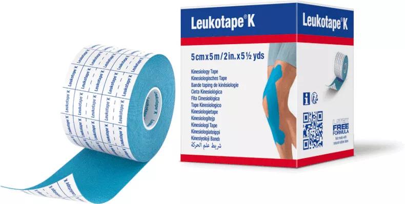 Leukotape K, Color Azul Claro,  5 cm x 5 cm