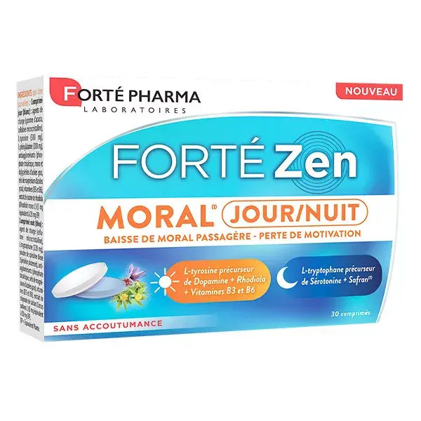 Forté Pharma Forté Zen Moral Jour Nuit Safran Rhodiola 30 comprimés