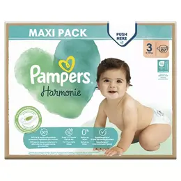 Pampers Harmonie Maxi Pack T3 (6-10 Kg) Avec Emballage Papier Recyclable