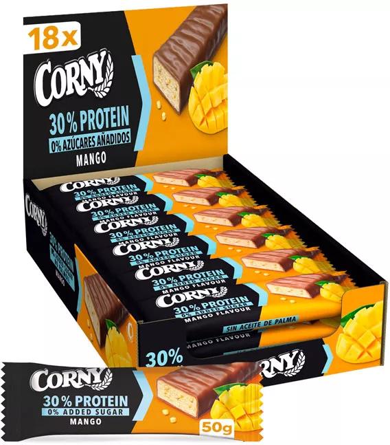 Corny Protein Barritas de Mango con Chocolate 0% Azúcar Añadido 18 uds