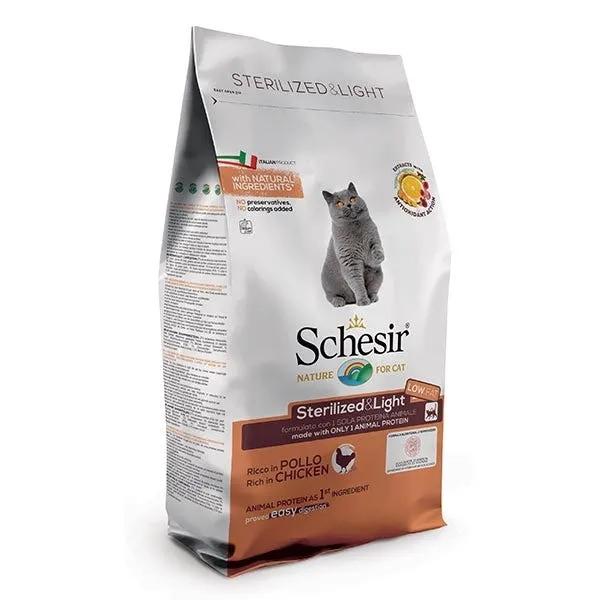 Schesir Sterilized & Light Crocchette Gatti Adulti Ricco In Pollo Sacco 400 G