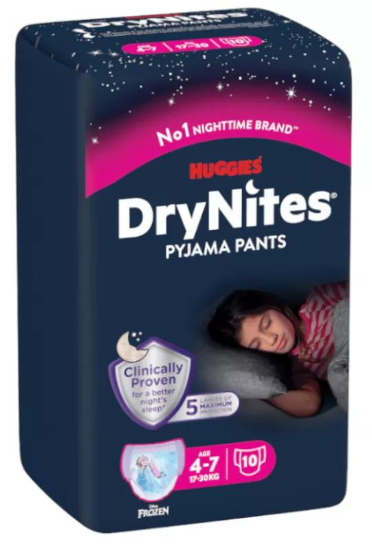 Huggies DryNites Girl Diapers 4-7 years 10 Units