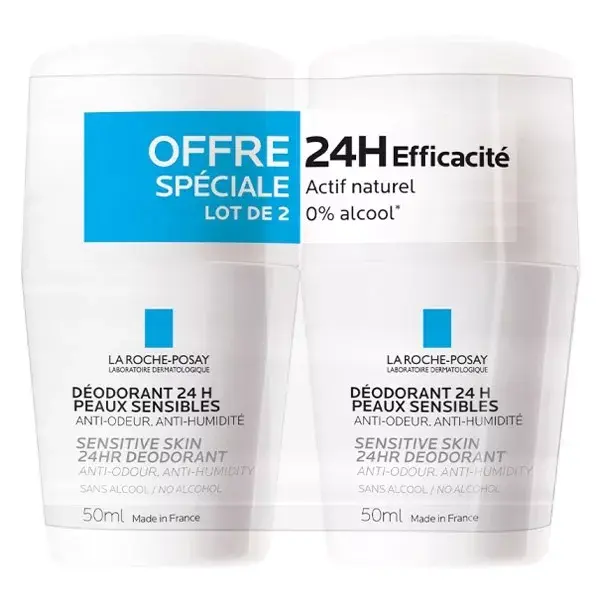 La Roche Posay Deodorant 24H Sensitive Skin Roll-On 2 x 50ml