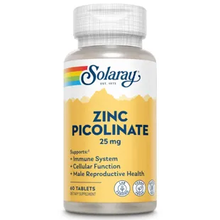 Solaray Zinc Picolinate 25mg 60 Vegetable Capsules