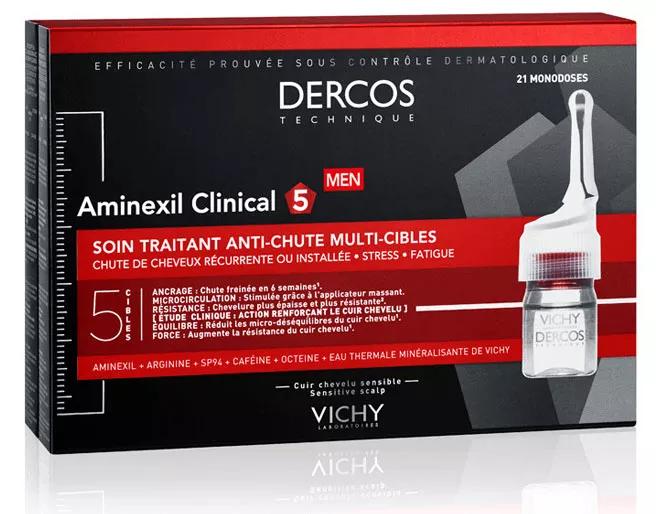 Vichy Dercos Aminexil Clinical 5 Tratamento Anti-queda Homem 12 Ampolas