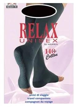 Solidea Relax Unisex 140 DEN Gambaletto Compressivo Punta Aperta Colore Nero Taglia 3 L