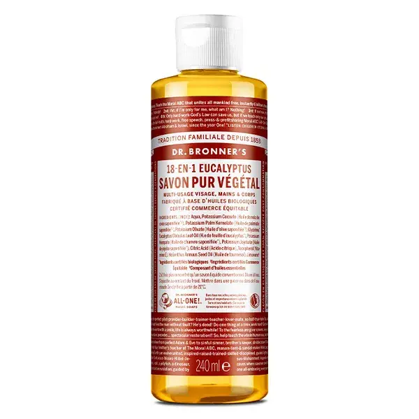 Dr Bronner's Savon Pur Végétal Eucalyptus "18 en 1" 240ml