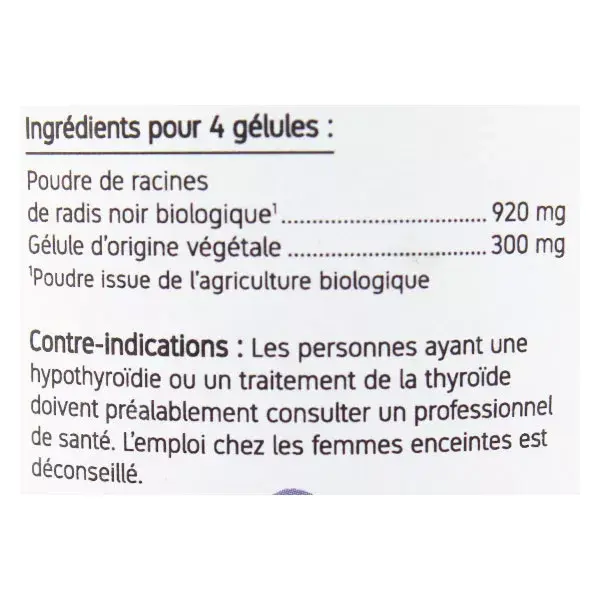 Nat & Form Écoresponsable Radis Noir Bio 200 gélules