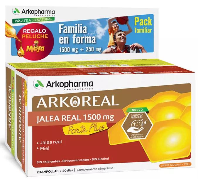 Arkoreal Pack Geleia Real Forte Plus 1500mg + 250mg 2x20 Ampolas