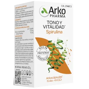 Arkopharma Arkocápsulas Spirulina BIO 45 Cápsulas