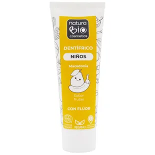 Naturabio Cosmetics Dentifrico Niños Con Flúor Macedonia +3 Años 75 ml