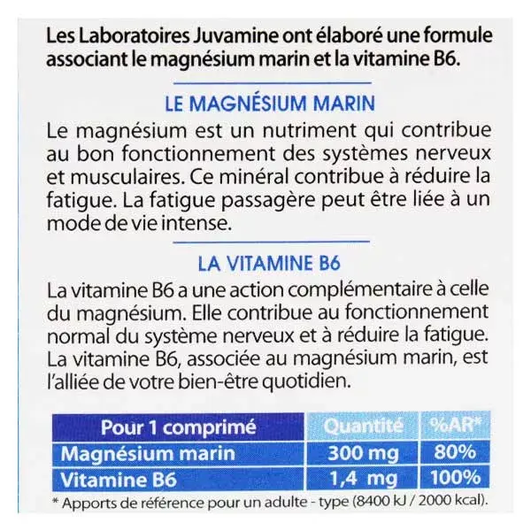 Juvamine Marine Magnesium & Vitamin B6 30 Tablets