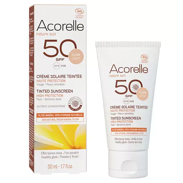 Acorelle Nature Sun Sun Cream Clear Shade SPF50 Organic 50ml