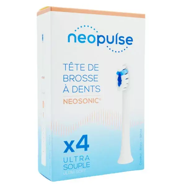 Neopulse Têtes Brosse à Dents Neosonic Blanc Ultra Soft 4 Unités