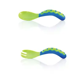 Nuby Couvert d'Apprentissage Vert et Bleu 9 mois