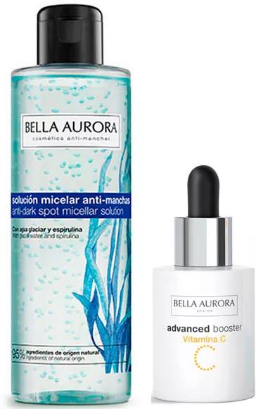 Bella Aurora Advanced Booster Sérum Antioxidante Iluminador 30 ml + Solución Micelar Antimanchas 200 ml 