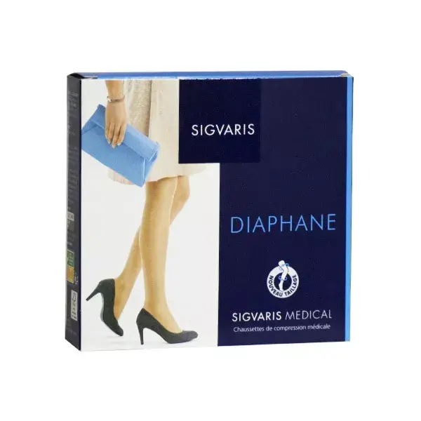 Sigvaris Essentiel Semi-Transparent Chaussettes Classe 3 Long Taille M+ Dune