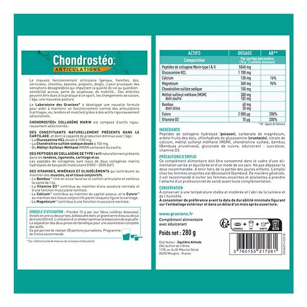 Condrostéo+ Colágeno Marino Confort Articular Sabor Fruta de Bosque Polvo 280g