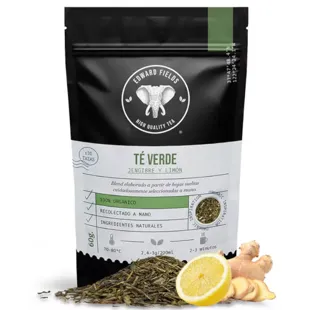Edward Fields Tea Té Verde Ecológico Granel con Jengibre y Limón 60 gr
