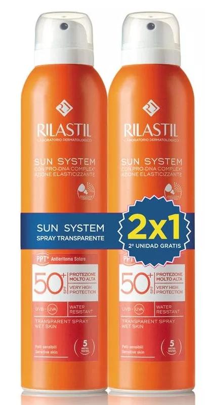 Rilastil Sun System SPF50 Spray Transparente 2x200 ml