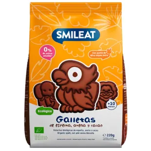 Smileat Galletas Cacao, Avena y Espelta ECO +10m 220 gr