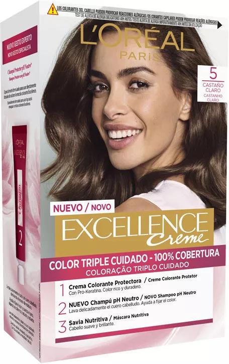 L'Oréal Excellence Creme Coloração Permanente Tom 5 Castanho Claro