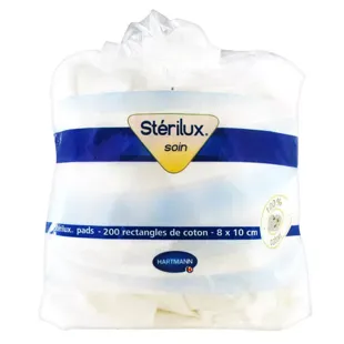 Hartmann Stérilux Pads 8x10cm 200 rettangoli di Cotone
