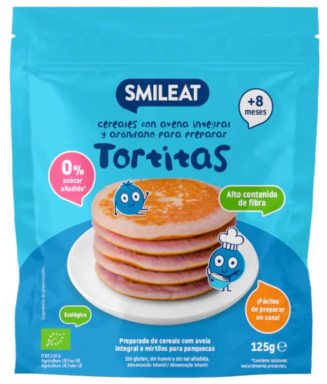 Smileat Mix Crêpes à l&#39;Avoine Complète et aux Myrtilles ECO 125 gr