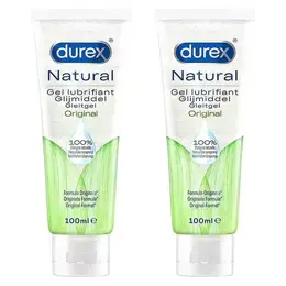 Durex Gels Lubrifiants Naturels Hydratants - Base Eau Orginal - Lot de 2 x 100 ml