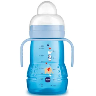 MAM 2-in-1 Spill-Proof Bottle and Cup +4 Months Blue 220 ml 