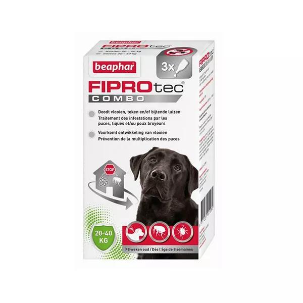 Beaphar Fiprotec Combo Pipette Pulci Zecche e Pidocchi Cane Taglia Grande (20-40 kg) 2,68ml x 3 unità