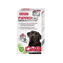 Beaphar Fiprotec Combo Pipettes Puces Tiques et Poux Broyeurs Grand Chien (20-40 kg) 2,68ml x 3 unités