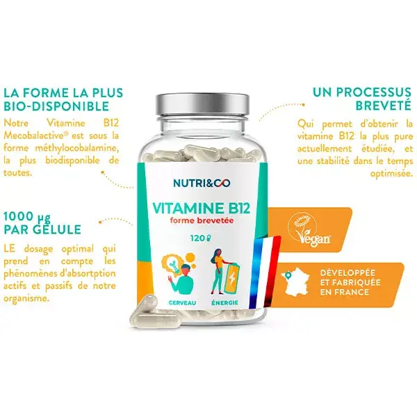 Nutri&Co Patented Vegan Vitamin B12 120 capsules
