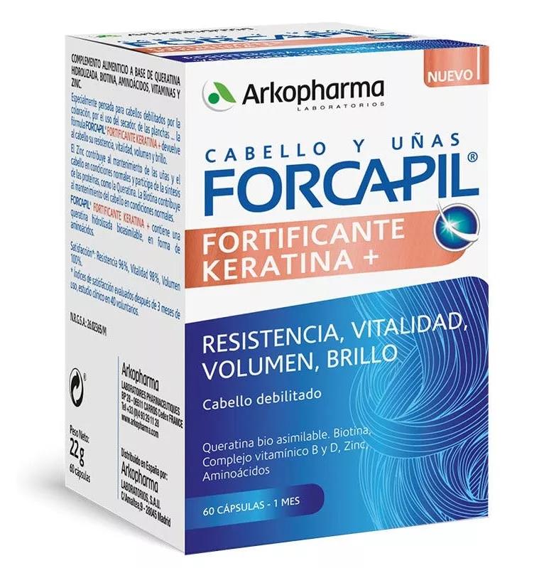 Fortificador de queratina Arkopharma Forcapil + 60 cápsulas