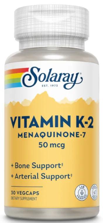 Solaray K-2 Menaquinone-7 30 Vegetable Capsules