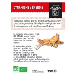 Dayang Ginseng Gelée Royale Bio 20 ampoules 